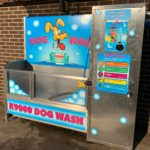 Photo of the dog wash - it has a large 'bath' area to put the dog in and a control panel